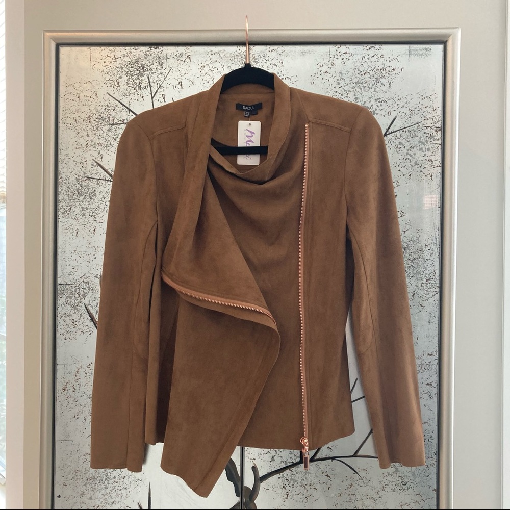 Raoul NWT $460 Ultra Suede Zip-Front Jacket